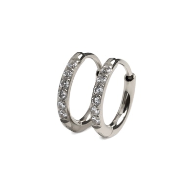 Pár huggie krúžkov z chirurgickej ocele s kamienkami