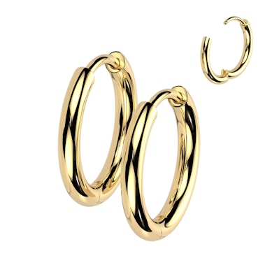 Pair of titanium huggie hoops