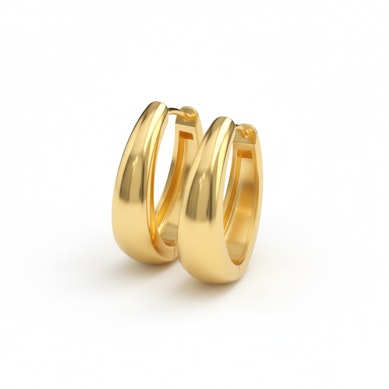 Pair of oval hoop earrings