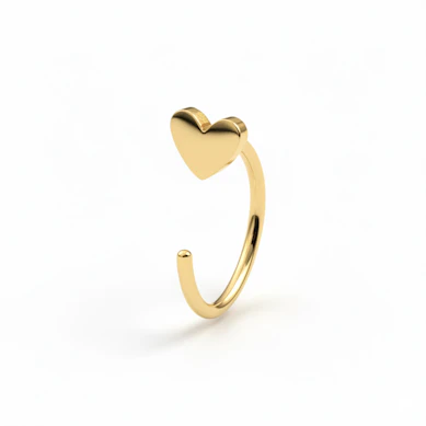 Heart titanium open huggie
