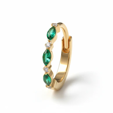 Titanium ring with colored stones