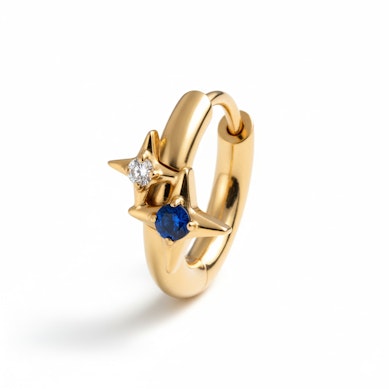 Titanium ring with two stars