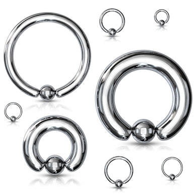Large captive bead ring