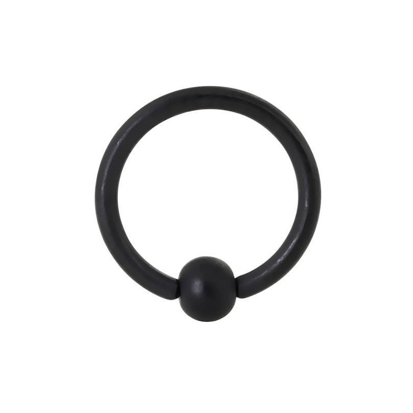 Captive bead ring in black matte color Body Jewelry