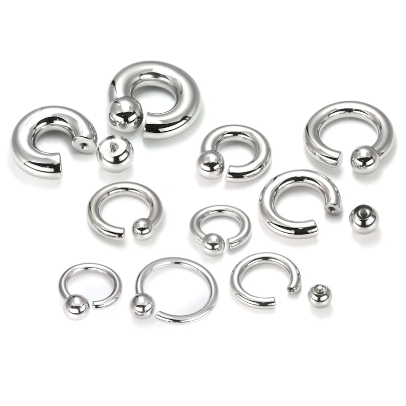 Captive bead ring in large size with thread Piercing