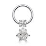 Captive bead ring with flower dangle Body Jewelry