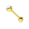 Tongue barbell gold-plated with bezel-set stone in your choice of color Piercing