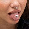 Tongue barbell with cross Body Jewelry