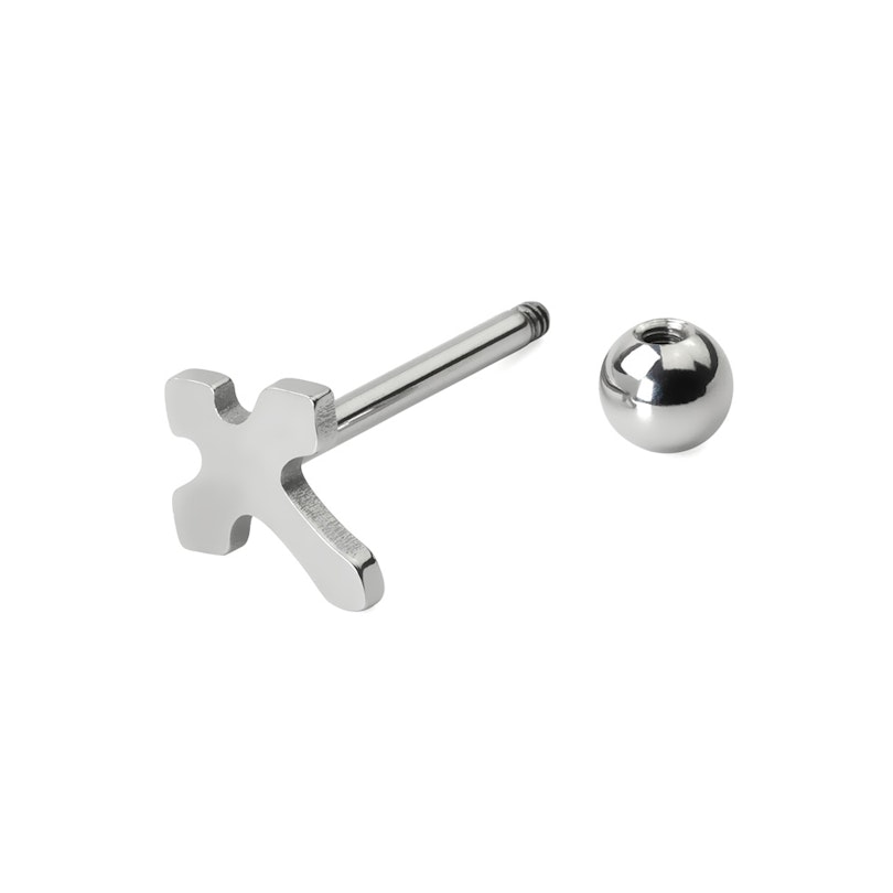 Tongue barbell with cross Body Piercing