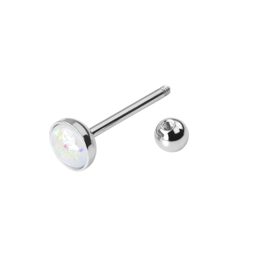 Tongue barbell with opal stone Piercing