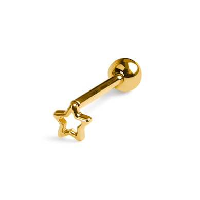 Titanium tongue barbell with star