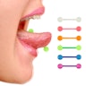 6 tongue barbells made of glow in the dark acrylic Piercing Jewelry