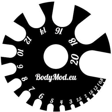 Measuring tool for piercing jewelry