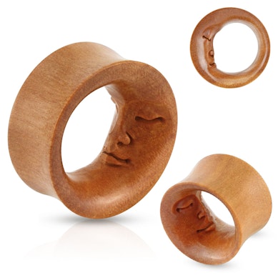 Tunnel made of wood with moon face