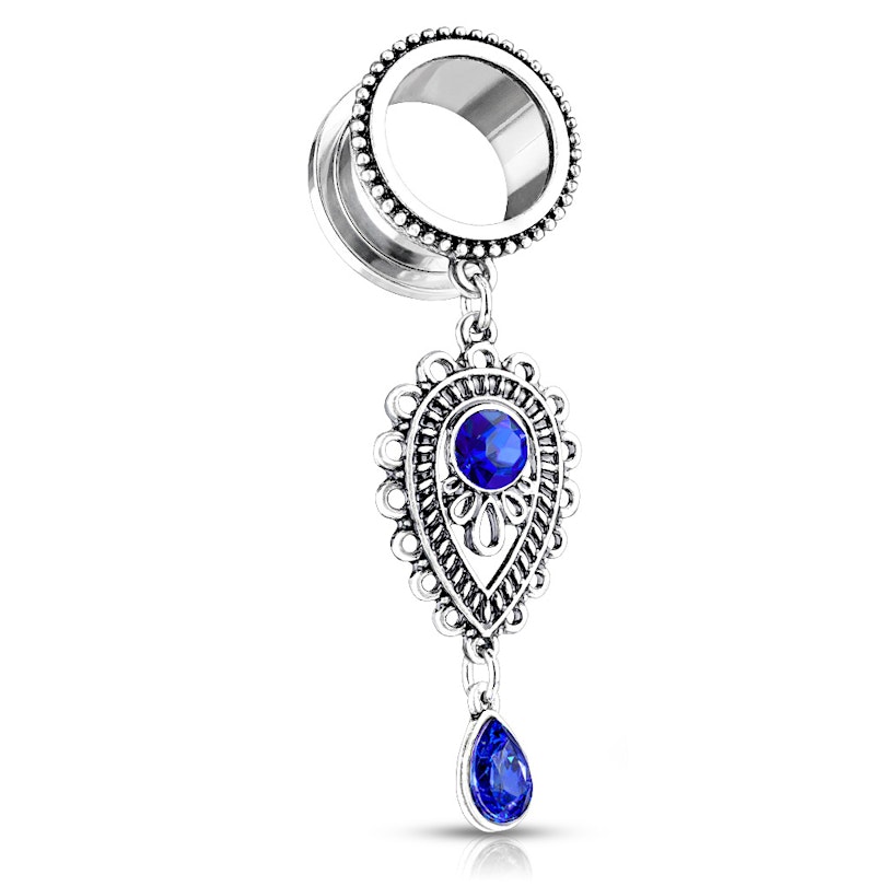 Tunnel with a tear drop dangle Piercing Jewelry