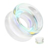 Glass double flare tunnel with aurora borealis effect Body Piercing