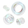 Glass double flare tunnel with aurora borealis effect Body Piercing