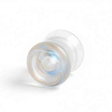 Glass double flare tunnel with aurora borealis effect