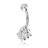 Belly button ring made of titanium with round cluster stones Piercings