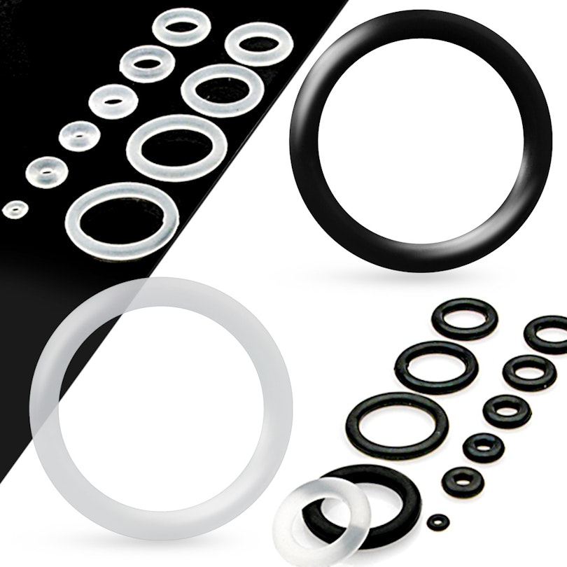 O-rings in different sizes and colors Piercings