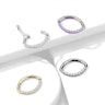 Hinged ring with oval shape and row of stones Piercing