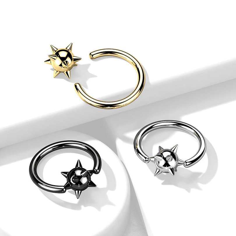 Captive bead ring with spiked ball Piercing Jewelry