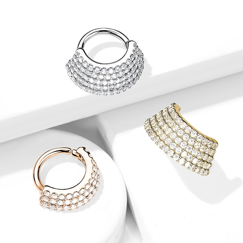 Layered ring with gemstones Body Jewelry