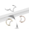 Ring made of titanium with stone-paved crescent Body Piercing