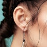 Ring made of titanium with stone-paved crescent Piercings