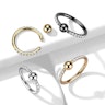 Titanium captive bead ring with CZ stones on each side Piercing Jewelry