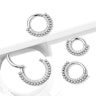 Hinged ring made of titanium with gemstones and small beads Body Piercing