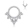 Hinged ring made of titanium with clustered beads and stones Body Piercing