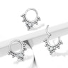 Hinged ring made of titanium with clustered beads and stones Body Piercing