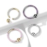 Titanium captive bead ring with front facing stones on each side Piercings