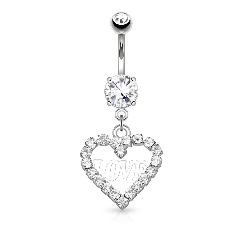 Heart belly hot sale button ring