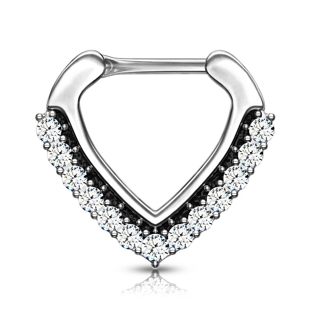 Pretty septum clicker with a studded chevron