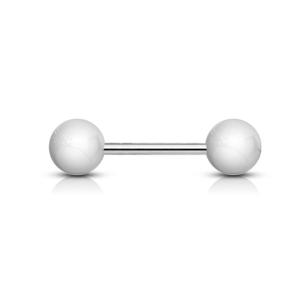 Colorful tongue barbell in surgical steel and acrylic