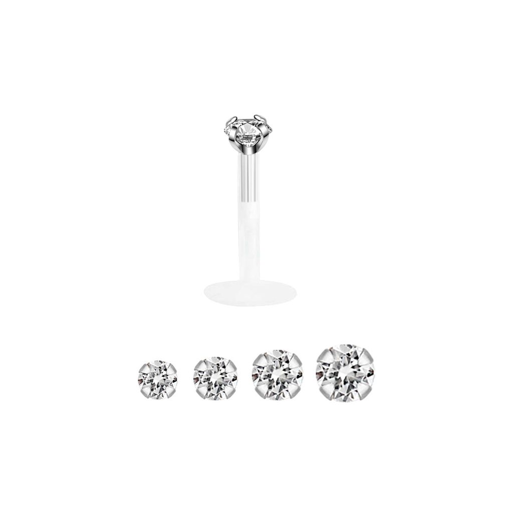 White gold online labret stud