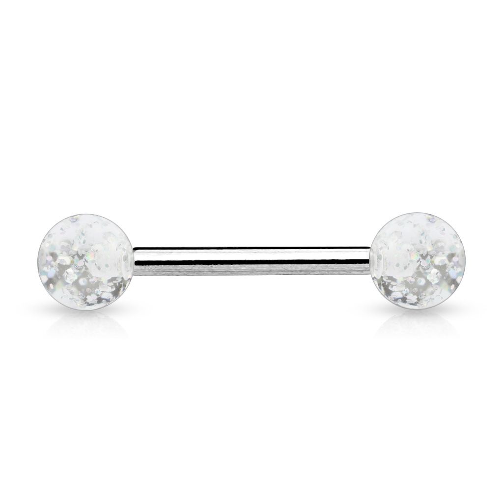 Cute tongue barbell with acrylic balls in different colors