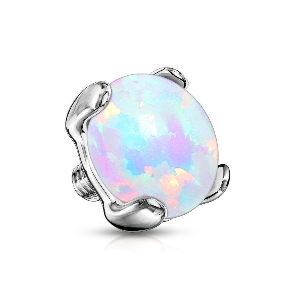 Dermal top jewelry made of 14k gold with opal stone