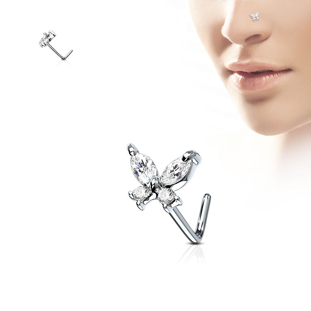Diamond butterfly nose sale stud
