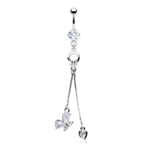 Butterfly dangle belly ring new arrivals