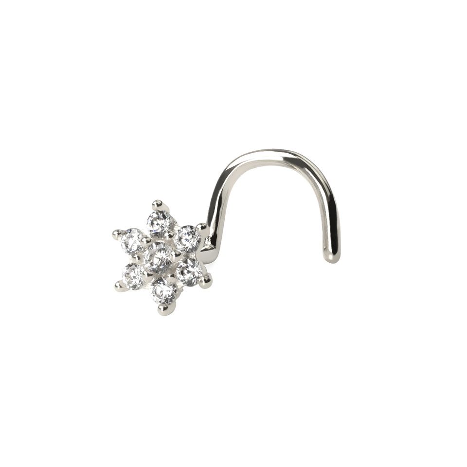 Diamond flower nose ring clearance