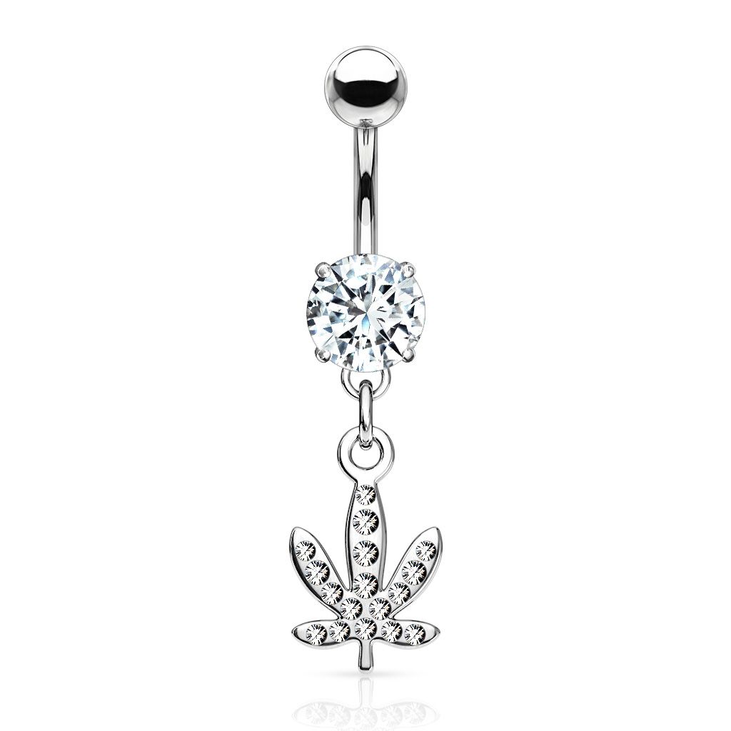 Weed leaf clearance belly button piercing