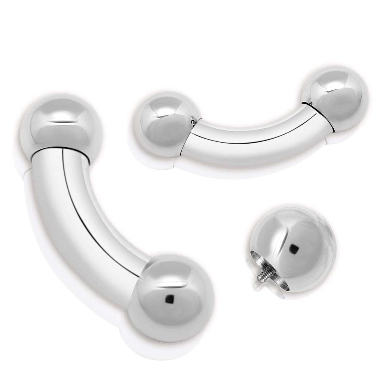 Double captive sales curved barbell