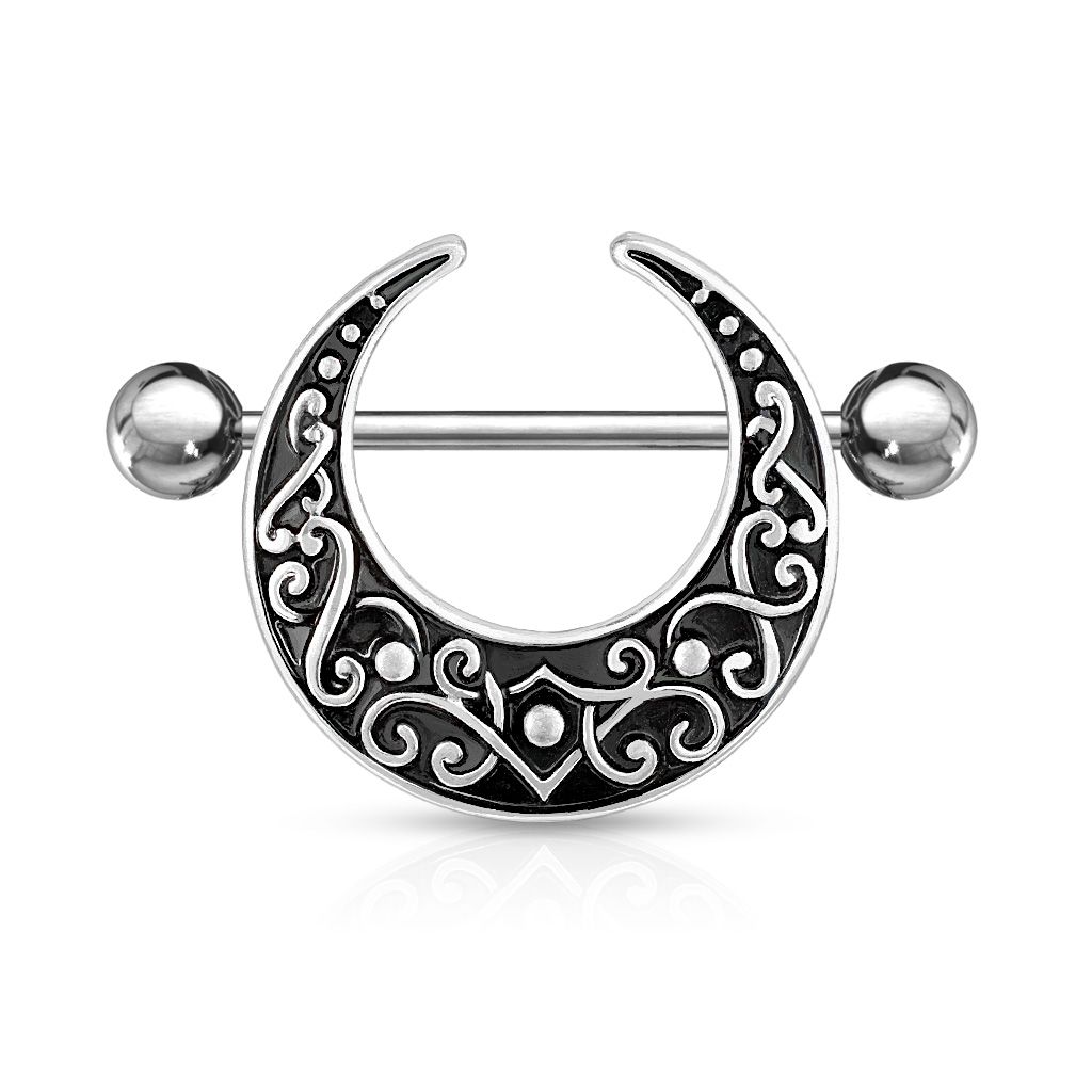 Nipple shield with filigree half moon