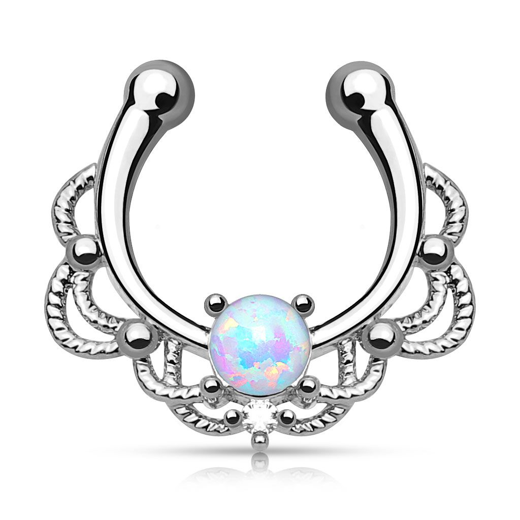 Fake outlet septum piercing