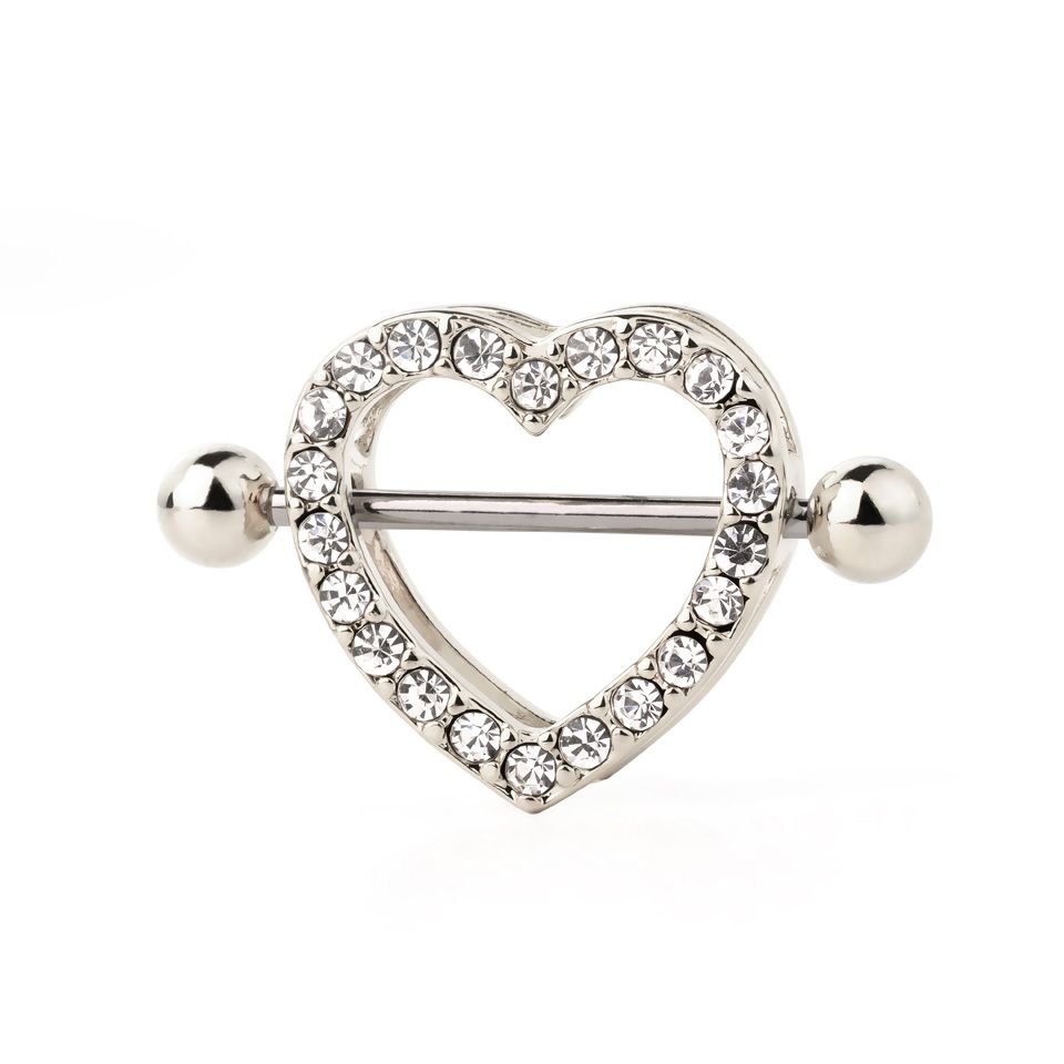 Sexy nipple shield with a studded heart shape Very sexy jewelry