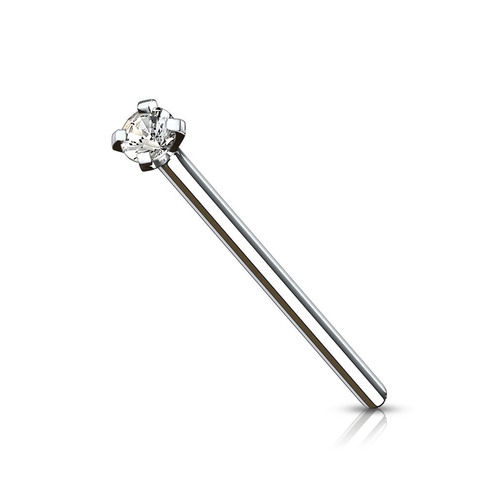 DIY fishtail titanium nose stud with stone