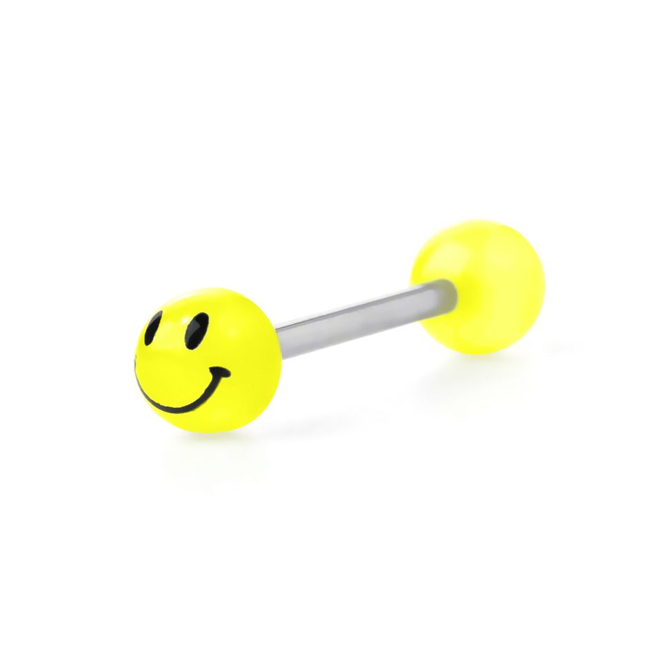 Yellow tongue piercing hot sale